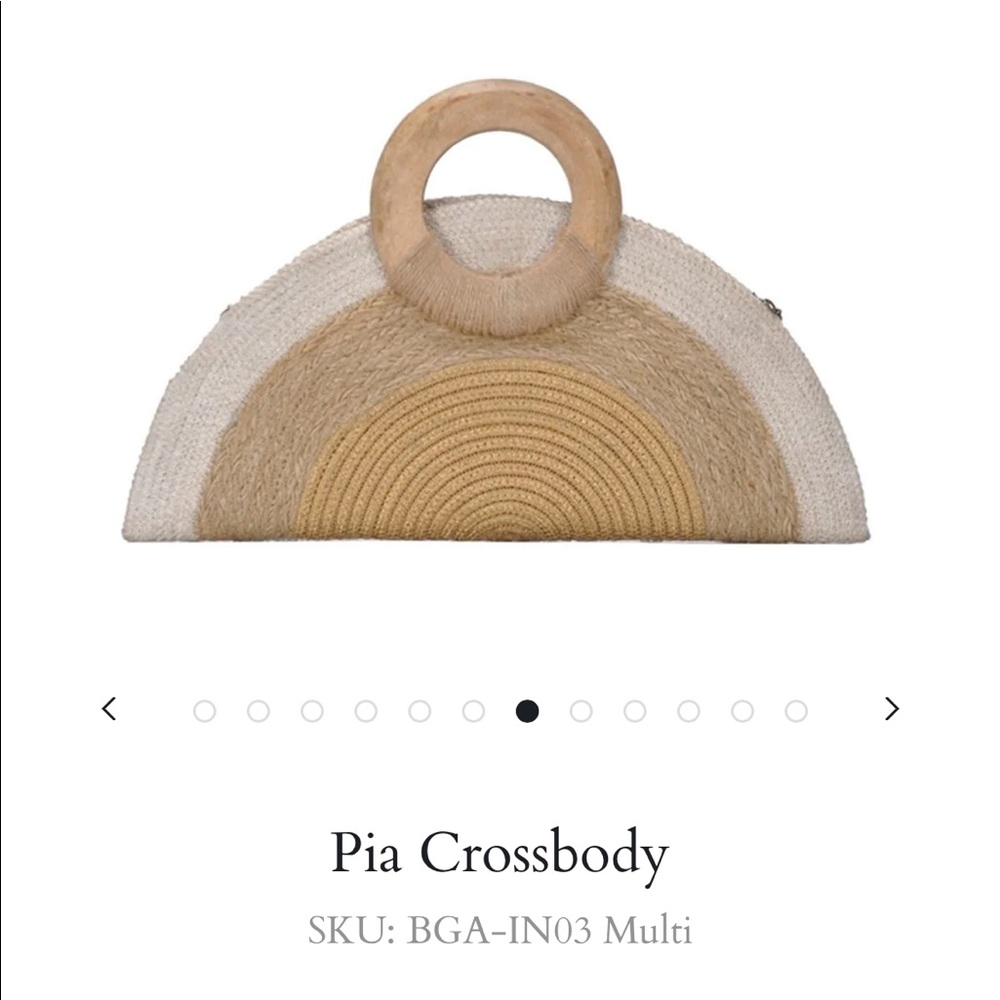 Antik Kraft natural jute/woven/straw and wood handle/crossbody bag NWT